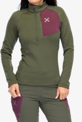 Montura Stretch Color 3 Zip Maglia Női felső - sage green/wine red - XS