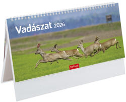 TopTimer Vadászat, képes, álló papírtáblás csonkalapos asztali naptár T054, Fehér