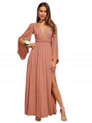 Shein Hosszú Ruha Kivágással És V-nyakkivágással Rózsaszín 34 Nyakkivágással