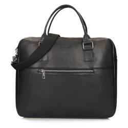  Férfi kézitáska, Postás Táska, természetes bőr, fekete, 40cm széles (T5716)