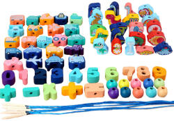 Leziter Fűzős fajáték formák és számok 138 db (hlBTE-42)