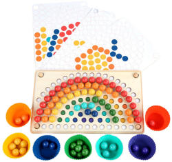 Leziter Szivárványos golyó mozaik kirakó Montessori fajáték (hlBTE-17)