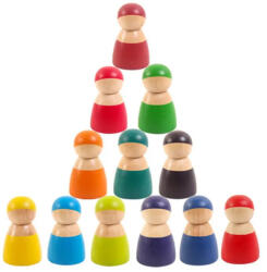Leziter 12 barát színes Montessori fafigura (hlBTE-12)