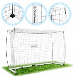 OneTeam Focilabda kapu, 300×200×100cm, acél váz, poliészter háló, hordtáska