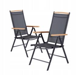 Mirpol Izzy kerti szék, fekete, összecsukható, 7 pozíció (C8013)