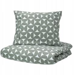 IKEA Ängsnejlika Paplanhuzat és párnahuzat, szürke/zöld, 150×200/50×60cm (205.411.20)