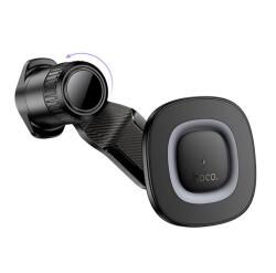hoco. HW30 autós tartó (szellőzőre, mágneses, 360°, wireless, gyorstöltő, 15W) FEKETE (HW30)