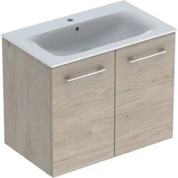 Geberit Set mobilier baie (masca suspendata cu 2 usi si lavoar) Geberit Selnova Square 80 cm, maro deschis (nuc american hickory) (501.259.00.1)