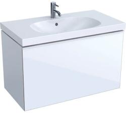 Geberit Acanto Masca lavoar baie cu sertar sticla alba, 89x48 cm, corp alb lucios (500.612.01.2)