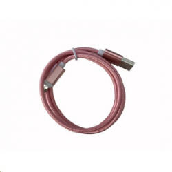 BlackBird USB -> USB-C harisnyázott kábel, 1m, rózsaszín (BH206) (BH206)