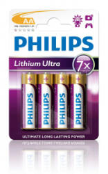 Philips Lítium 1.5V AA Ceruza elem Lithium Ultra 4db (FR6LB4A/10) (FR6LB4A/10)