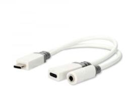 Nedis USB-C apa - USB-C anya / 3, 5 mm sztereo jack anya audio adapter fehér (CCBW64922WT01) (CCBW64922WT01)