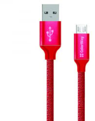 ColorWay USB-A - MicroUSB kábel 1m piros (CW-CBUM002-RD) (CW-CBUM002-RD)