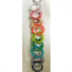 BlackBird iPhone 5/5S/6/6S/7/8/X USB adatkábel, harisnyázott, 2m, fekete (BH160) (BH160)