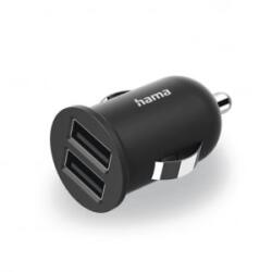 Hama 2xUSB-A autós töltő 2.4A / 12W fekete (00223351) (00223351)