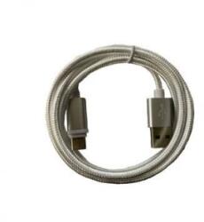 BlackBird Lightning Adatkábel 1m, Ezüst 2A, Extra erős anyagból (BH200 SILVER) (BH200 SILVER)