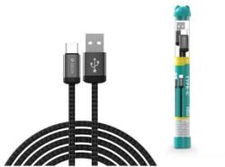DEVIA Gracious Tube USB/Type-C 1m-es fekete adat-és töltőkábel (ST107861) (ST107861)