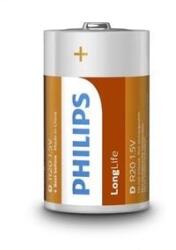 Philips LongLife D/LR20 elem 2db (bliszter) (R20L2B/10) (R20L2B/10)