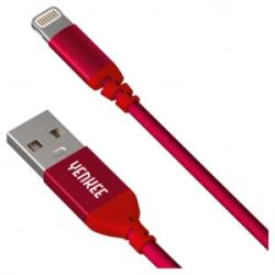 YENKEE USB 2.0-Lightning szinkronizáló és töltőkábel 1m piros (YCU 611 RD) (YCU 611 RD)