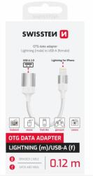 SWISSTEN ADAPTATOR SWISSTEN OTG TEXTIL LIGHTNING (mascul) / USB-A (fema) 0, 12 M ALB (73501218)
