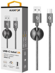 Aligator cablu de date PREMIUM 2A, USB-C, negru (DATKP07)