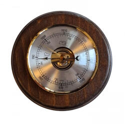 Lombik Barométer 3002 Dió színű fa hátlapon. Teljes méret Ø 140 mm. Műszer Ø 95 mm (111430020)