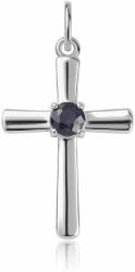  Kereszt Ezüst Medál Ausztrál Kék Zafírral, ROS880