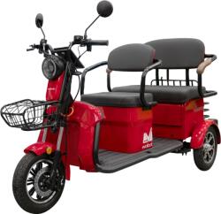 Evotools Triciclu Electric Persoane Scorilo TRP1200 Rosu cu Bancheta Dubla 1200 W Autonomie 28 km, viteza maxima de 25 km/h, conform reglementarilor UE, fara permis (683703)