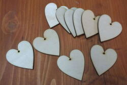  Natúr fa - Szív 5cm 10db/csomag (1860)
