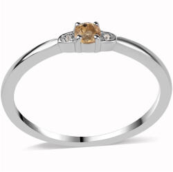  Ezüst Gyűrű " AA" Osztályú Brazíliai Citrinnel és Fehér Topázzal, ROS823/57