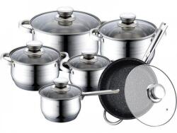 Bachmayer 12 részes rozsdamentes edénykészlet márvány bevonatú serpenyővel