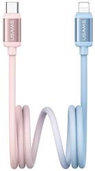 USAMS Cablu de date USAMS BICOLOR (Tip-C - Lightning, 30W, încărcător rapid PD, 120cm) BLUE/RED SJ757USB03 (SJ757USB03)