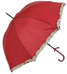 Clayre & Eef Esernyő 100 cm, Piros Alapon Fehér Pöttyös