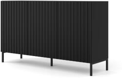 BIM Furniture Комод surf 3d 150 см, черен мат, черни крака (surfcab150bblegs)