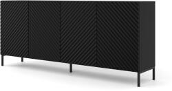 BIM Furniture Комод SURF 4D 200 cm, черен мат, черни крака (SURFCAB200BBLEGS)