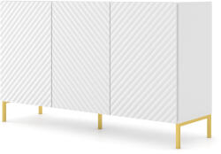 BIM Furniture Комод surf 3d 150 см, бял мат, златни крака (surfcab150wglegs)