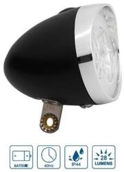 VeloGo Lámpa első Retro 3 led fekete 11 Lux (28Lm