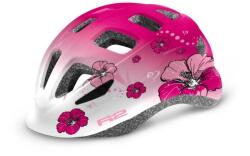 R2 Bukósisak gyerek BUNNY ATH28G/XS inmold. fényes fehér/rózsaszín - VIRÁGOS (48-52cm)