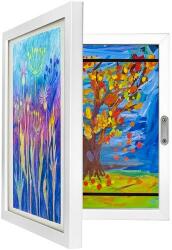 Kruzzel Művészi keret A4-es rajzokhoz, 3 db-os akasztókészlet, fehér, 33x24x3cm (00025418)