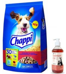 Chappi CHAPPI 9kg - száraz kutyaeledel marhahússal, baromfival és zöldségekkel + LAB V lazacolaj kutyáknak és macskáknak 500ml