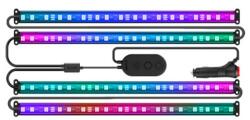 Govee H7090 Smart Car RGBIC LED szalag, zeneszinkronizálás, alkalmazásvezérlés, 30 jelenet, 120 cm (4x30 cm)