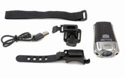 AUTHOR Első lámpa A-SOLARIS 300lm USB, fekete - (2320)