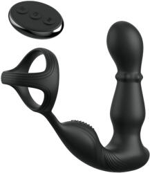 Pipedream Anal Fantasy Ass-Gasm - vibrator anal cu cap rotativ și inel pentru penis (negru) (05479720000)