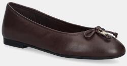 Tommy Hilfiger bőr balerina cipő HILFIGER SMOOTH LTHR BALLET - barna Női 37