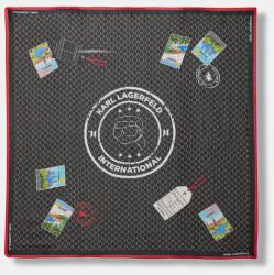 Karl Lagerfeld selyem sál IKON MONOGRAM - fekete Univerzális méret