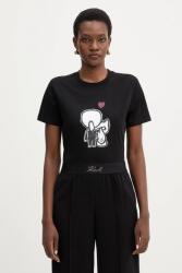 Karl Lagerfeld pamut póló IKON - fekete XS - answear - 38 990 Ft