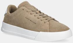 Tommy Hilfiger velúr sportcipő TH COURT CORE SUEDE - bézs Férfi 44