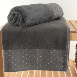Şaheser Set 2 prosoape baie 70x140cm cu bulinute, bumbac 100%, Pitircik Gri antracit Prosop