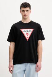 Guess Jeans pamut póló - fekete S - answear - 17 990 Ft