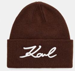 Karl Lagerfeld sapka gyapjú keverékből K/SIGNATURE - barna Univerzális méret